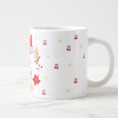 “Cute Christmas Mug with Red Bow Wreath" Grote Koffiekop (Rechts)