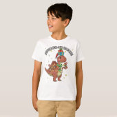 Cute Christmas Neovenator Family – Festive Dino Ho T-shirt (Voorkant volledig)