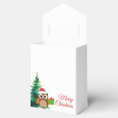 Cute Christmas Owl with Santa Hat Favor Box Bedankdoosjes (Geopend)