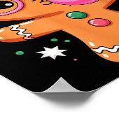 Cute Christmas Pajama Gingerbread Blowing Bubble G Poster (Hoek)