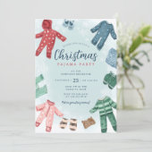 Cute Christmas Pajama Party Kaart (Staand voorkant)