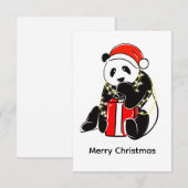 Cute Christmas Panda  – Minimal Holiday  Bedankkaart (Voorkant / Achterkant)
