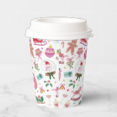 Cute Christmas Paper Cups Papieren Bekers (Rechts)