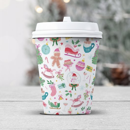 Cute Christmas Paper Cups Papieren Bekers