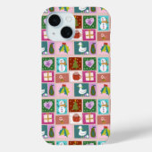 Cute Christmas Patchwork Pattern Case-Mate iPhone Case (Achterkant)