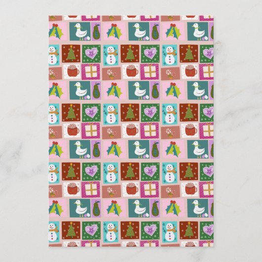 Cute Christmas Patchwork Pattern Kaart (Voorkant)