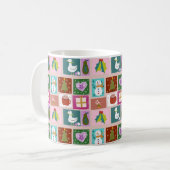 Cute Christmas Patchwork Pattern Koffiemok (Voorkant links)