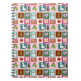 Cute Christmas Patchwork Pattern Notitieboek