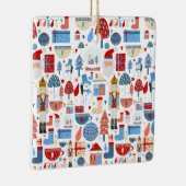 Cute Christmas Pattern Keramisch Ornament (Rechts)