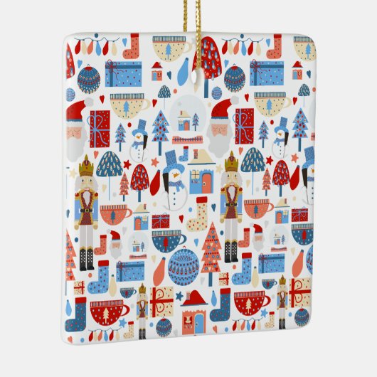 Cute Christmas Pattern Keramisch Ornament (Rechts)