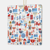 Cute Christmas Pattern Keramisch Ornament (Links)
