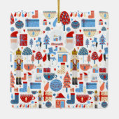 Cute Christmas Pattern Keramisch Ornament (Achterkant)