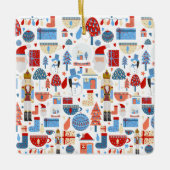 Cute Christmas Pattern Keramisch Ornament (Voorkant)