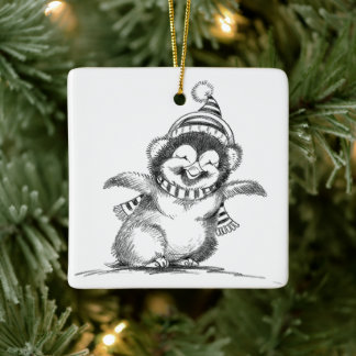 Cute Christmas Penguin, Happy Baby Bird Keramisch Ornament