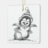 Cute Christmas Penguin, Happy Baby Bird Keramisch Ornament (Links)
