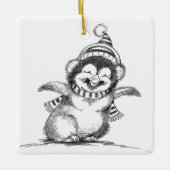 Cute Christmas Penguin, Happy Baby Bird Keramisch Ornament (Voorkant)
