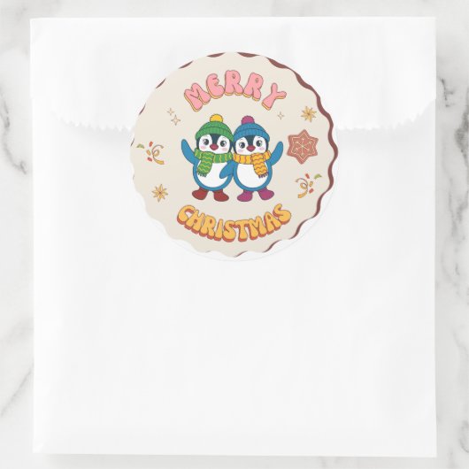 Cute Christmas Penguin Sticker (Tas)