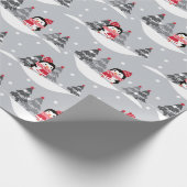 Cute Christmas Penguins  Cadeaupapier (Hoek)