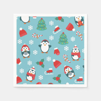 Cute Christmas Penguins Pattern Servet