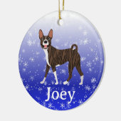 Cute Christmas Personalized  Basenji Brindle Keramisch Ornament (Links)