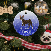 Cute Christmas Personalized  Basenji Brindle Keramisch Ornament