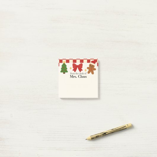 Cute Christmas Personalized Sticky Notes (Op bureau)
