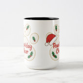 Cute Christmas Pet Paw Tweekleurige Koffiemok (Center)