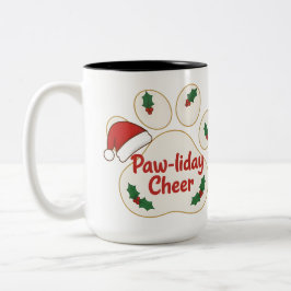 Cute Christmas Pet Paw Tweekleurige Koffiemok