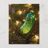 Cute Christmas Pickle in a Tree Briefkaart (Voorkant)