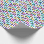 Cute Christmas Pickup Trucks Trees Retro Xmas Gift Cadeaupapier (Hoek)