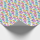 Cute Christmas Pickup Trucks Trees Retro Xmas Gift Cadeaupapier (Hoek)