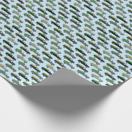 Cute Christmas Pickup Trucks Trees Retro Xmas Gift Cadeaupapier (Hoek)