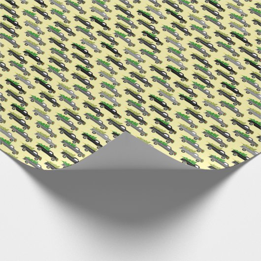 Cute Christmas Pickup Trucks Trees Retro Xmas Gift Cadeaupapier (Hoek)