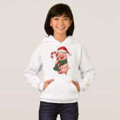 Cute Christmas Pig Kids Hoodie (Voorkant volledig)