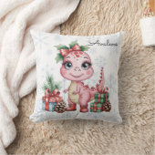 Cute Christmas Pink Dinosaur Baby Shower Gift Kussen (Deken)