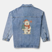 Cute Christmas Polar Bear Denim Jacket (Achterkant)