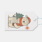 Cute Christmas Polar Bear Scandinavian Winter Cadeaulabel (Voorkant (Horizontaal))
