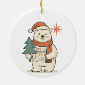 Cute Christmas Polar Bear Scandinavian Winter  Keramisch Ornament (Achterkant)
