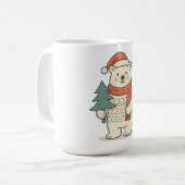 Cute Christmas Polar Bear Scandinavian Winter  Koffiemok (Voorkant links)