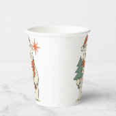 Cute Christmas Polar Bear Scandinavian Winter  Papieren Bekers (Rechts)