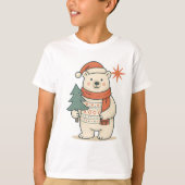 Cute Christmas Polar Bear | Scandinavian Winter  T-shirt (Voorkant)