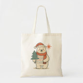 Cute Christmas Polar Bear Scandinavian Winter Tote Bag (Voorkant)