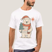 Cute Christmas Polar Bear T-Shirt | Scandinavian  (Voorkant)