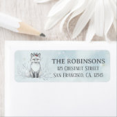 Cute Christmas Polar Fox Custom Christmas Etiket (Insitu)