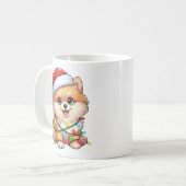 Cute Christmas Pomeranian Mug Koffiemok (Voorkant links)