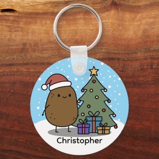 Cute Christmas Potato Custom Sleutelhanger (Voorkant)