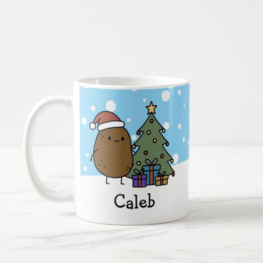 Cute Christmas Potato Personalized With Your Name Koffiemok (Links)
