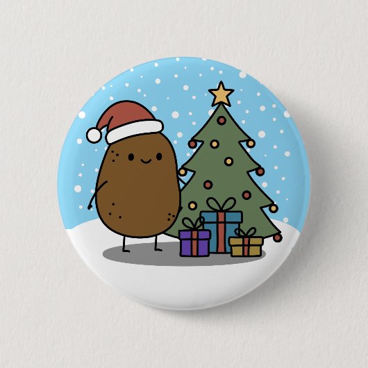 Cute Christmas Potato Ronde Button 5,7 Cm (Voorkant)