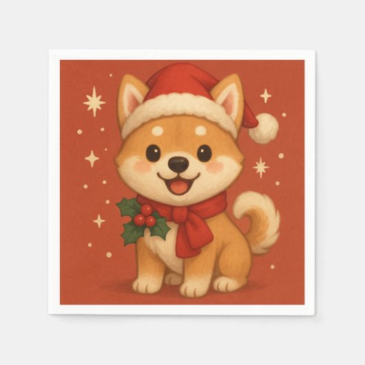 Cute Christmas puppy Servet (Voorkant)