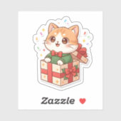Cute Christmas Puppy Sticker & Magnet Adorable cat (Vel)